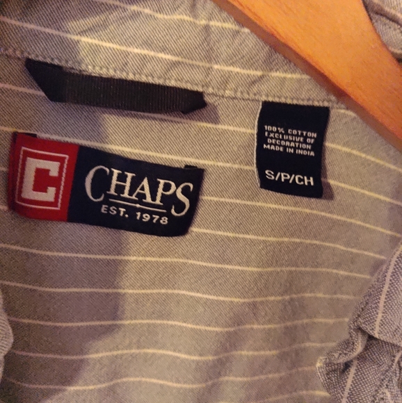 Chaps long sleeve button down green/grey - Picture 5 of 5